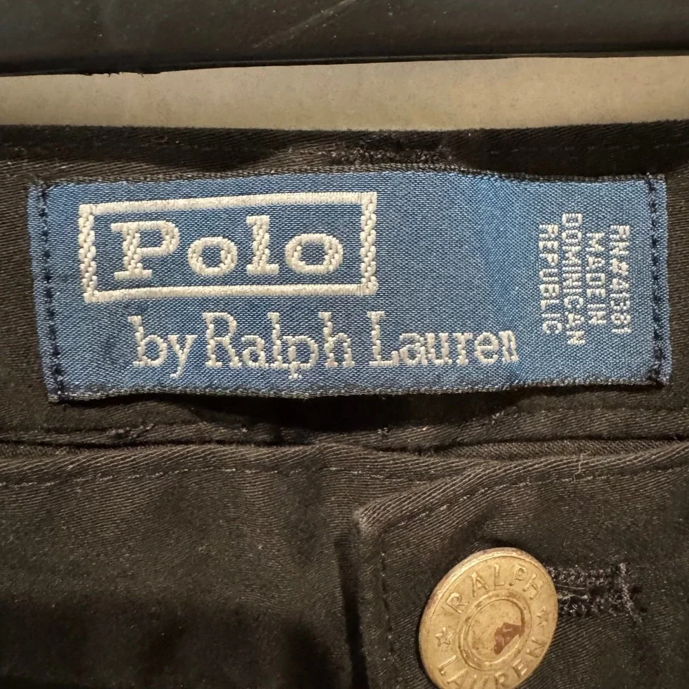 Polo Ralph Lauren Mens Authentic Dungarees Black Stretch Pants‎ 36x32